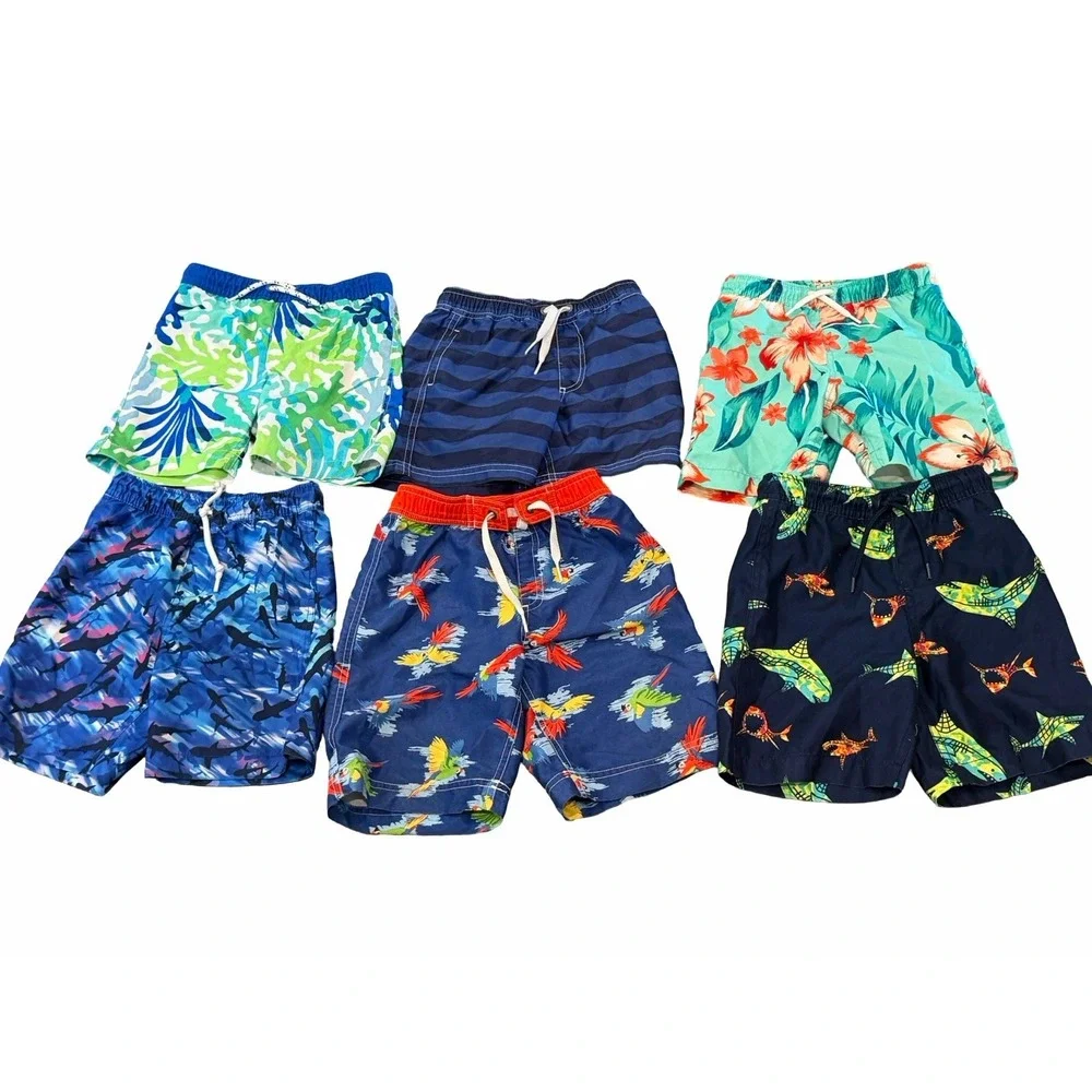 Hanna Andersson  Lands' End Boys 4-5 XS-S Swim Shorts Trunks  6 Piece Bundle Lot